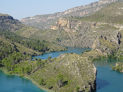 湖, bolarque, 自然, 景观, 西班牙