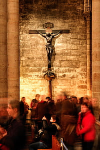 Frankrijk, Parijs, kerk, detail, interieur, Kruis, religie