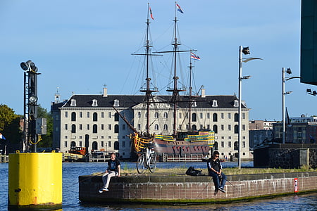 морской музей Амстердама Амстердам, Амстердам, каналы Амстердама, Нидерланды