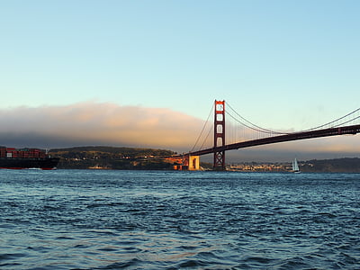 Мост Золотые ворота, Сан-Франциско, океан, Тихого океана, Закат, мост, Марин