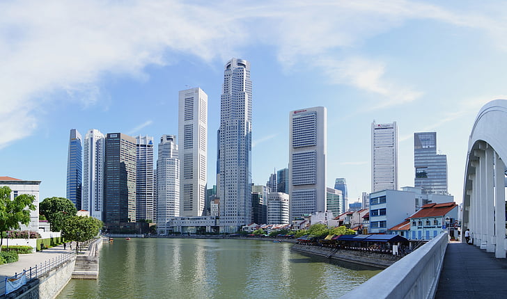 Szingapúr, város, városok, Skyline, városi, felhőkarcoló, épületek
