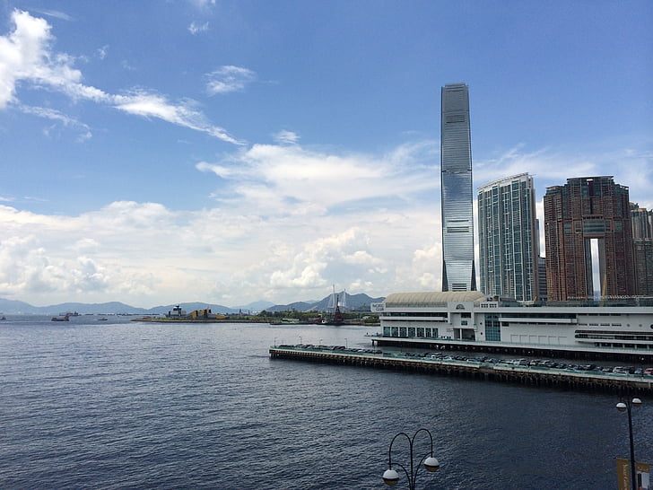 Hong kong, Victoria harbour, Harbour city, arkitektur, bybilledet, Urban skyline, Urban scene