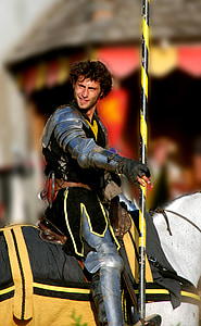 Caballero, Feria del renacimiento, Joust, medieval, caballo, lanza, armadura