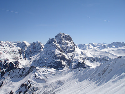 Овен камък, Allgäu, планини, алпийски, северната страна, зимни, сняг