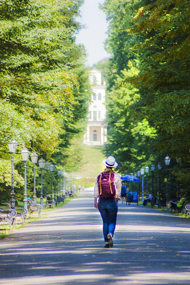 turist, Park, Zagreb, grön, semester, turism, Holiday