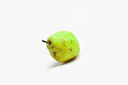 frukt, päron, grön, äta, mat, vit bakgrund, vit
