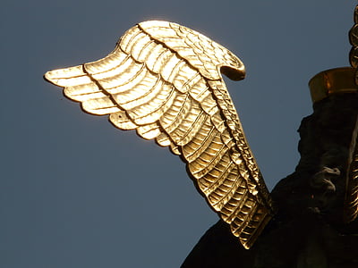 wing, angel, gold, heavenly, god, faith, sky