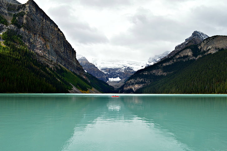 blue, body, water, near, mountains, lake, nature