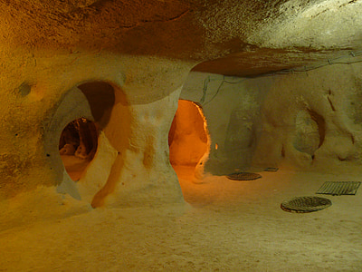 kota bawah tanah, Turki, kereta bawah tanah, Cappadocia, Ruang tamu, rumah, tempat persembunyian