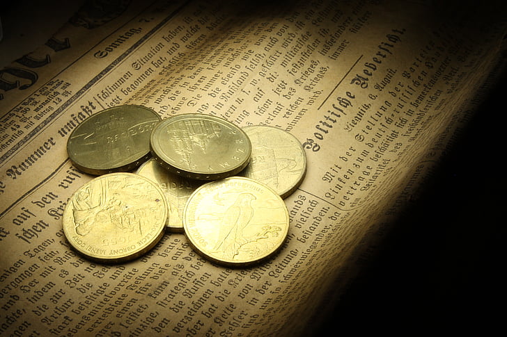 เหรียญ, ทอง, สกุลเงิน, เหรียญ, ค่าจ้าง, ราคา, เงิน