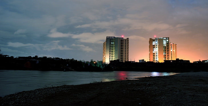 Gebäude, Reflexion, Nacht, Licht, Urban, Sonnenuntergang, Architektur