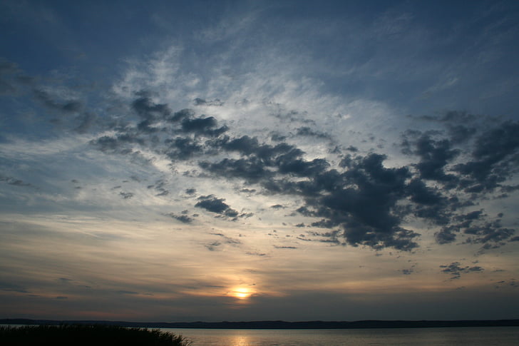 jezero balaton, jezero, zalazak sunca