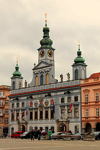 Τσεχική budejovice, Νότια Βοημία, παλιό κτίριο, πόλη, κτίριο, Βοημία, Budějovice