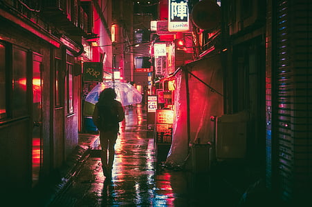 Япония, Осака, нощ, Азия, забележителност, пътуване, Японски