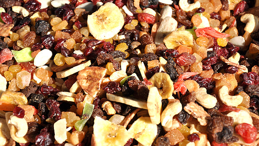 dried fruit, mixed, food
