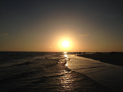 Sunset, päike, Beach, Shoreline, liiv, Dusk