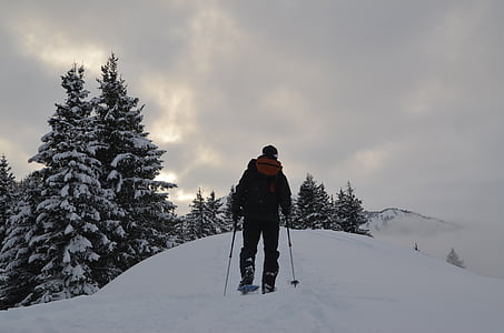 snowshoeing, žygiai pėsčiomis, sniego, žiemą, žygis, Trekas, batų kalnas