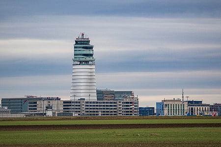 lufthavn, Wien, Schwechat, fly, tårnet, kontrolltårn, Terminal