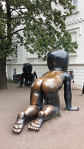 skulptur, pjokk, Praha, bronse
