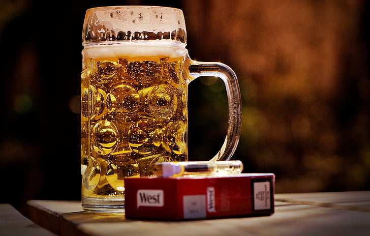 bir, taman bir, Rokok, lebih ringan, Haus, Muk kaca, minuman