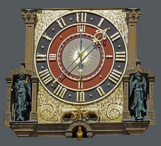pasillo de ciudad de heilbronn, detalle, arquitectura, reloj, Hahn, Heilbronn, Alemania