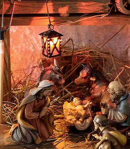 pat de copil, Crăciun, Moş Crăciun, scena naşterii, stand, Isus, Santon