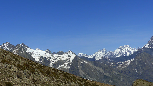 the ecrins national park, landscapes, nature, mountain, alps, snow-capped mountains, spring