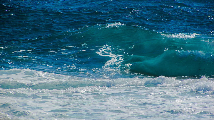 onda, mar, água, azul, natureza, espuma, pulverizador