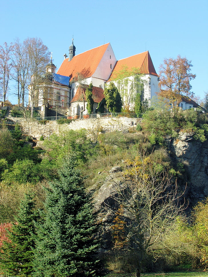 baznīca, klosteris, vēsturiski, bechyně, Čehija, South bohemia, ēka
