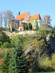 kirke, kloster, historisk set, Bechyně, Tjekkiet, Sydböhmen, bygning