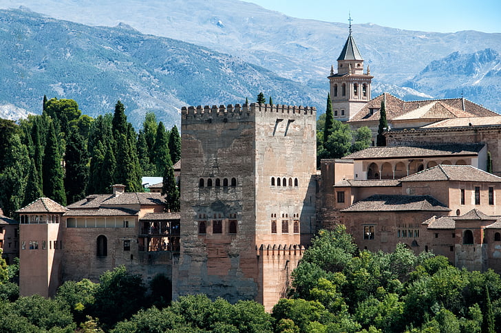 Granat, Alhambra, Andaluzja, Hiszpania, Pałac, Architektura, kamienie