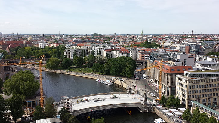 berlin, district, river, bridge, cityscape, europe, architecture
