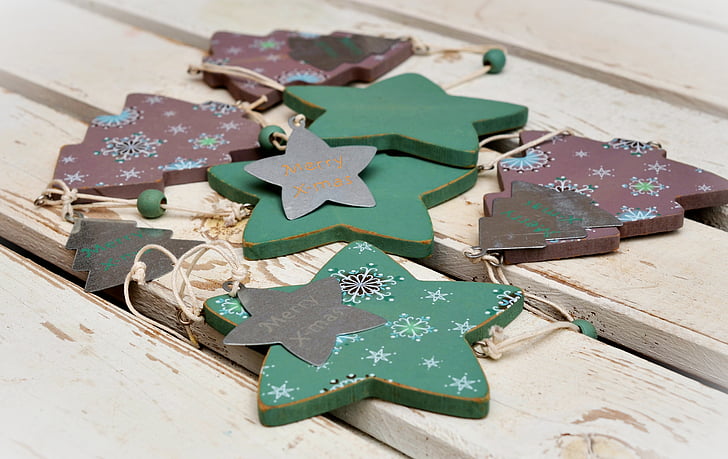 Poinsettia, Natal, dekorasi Natal, kayu, waktu Natal, dekorasi kayu, bintang