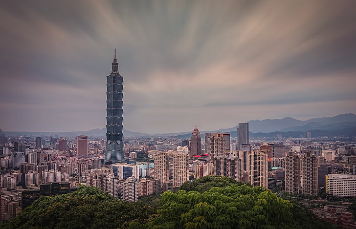Taipei, taipai101, Taipei, taipei101, rascacielos, larga exposición, ciudad