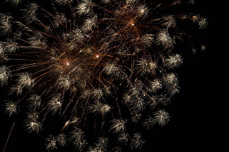 Feuerwerk, Silvester, Nacht, Pyrotechnik, Sylvester, Rakete, Tag des neuen Jahres