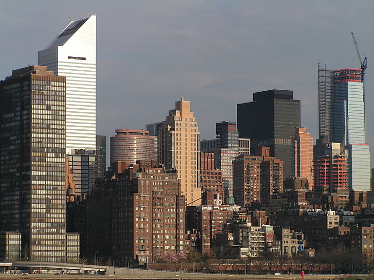 New york city, épületek, Manhattan, Skyline