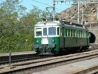Željeznički, motorni vlak, povijesno, Švicarska, BLS, BLS südrampe, Ausserberg