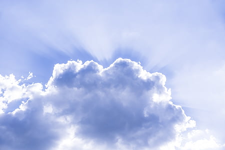 cloud, sky, sunbeam, rays, heavenly, mood, atmosphere