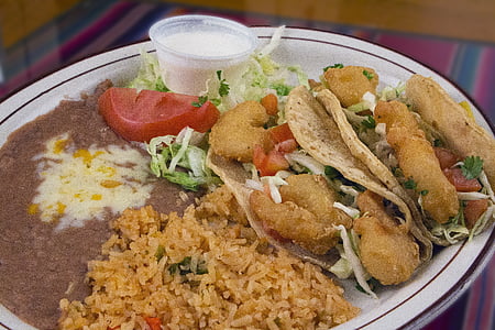 mexikansk mat, räkor, köket, mat, mexikanska, spansktalande, måltid