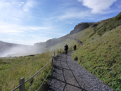 gullfoss, thác nước, sông, hvítá, ölfusá, Haukadalur, Iceland
