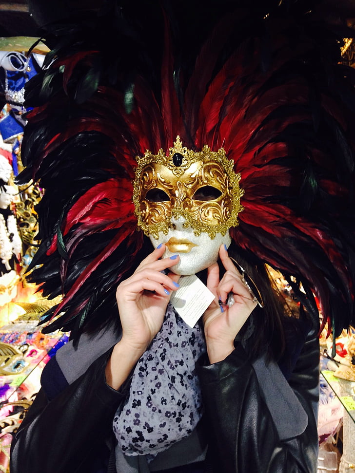 Gadis, Venesia, masker, Karnaval, topeng - menyamarkan, Venesia - Italia, bepergian Karnaval