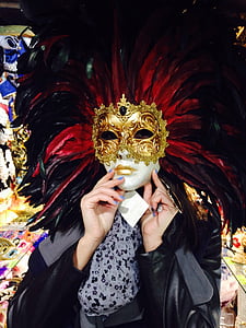 djevojka, Venecija, maska, Karneval, maska - maskirati, Venecija - Italija, putovanja karneval