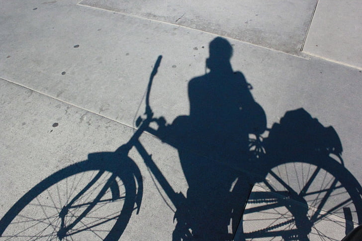bike, shadow, character