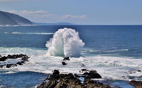 bølger, bryder sammen, sten, havet, landskab, natur, Havet, bølge