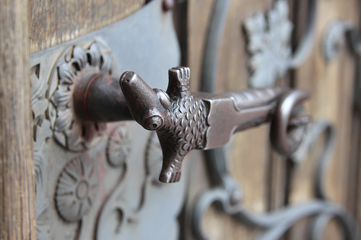 door handle, metalwork, the art of, sculpture, church, ornament, architecture