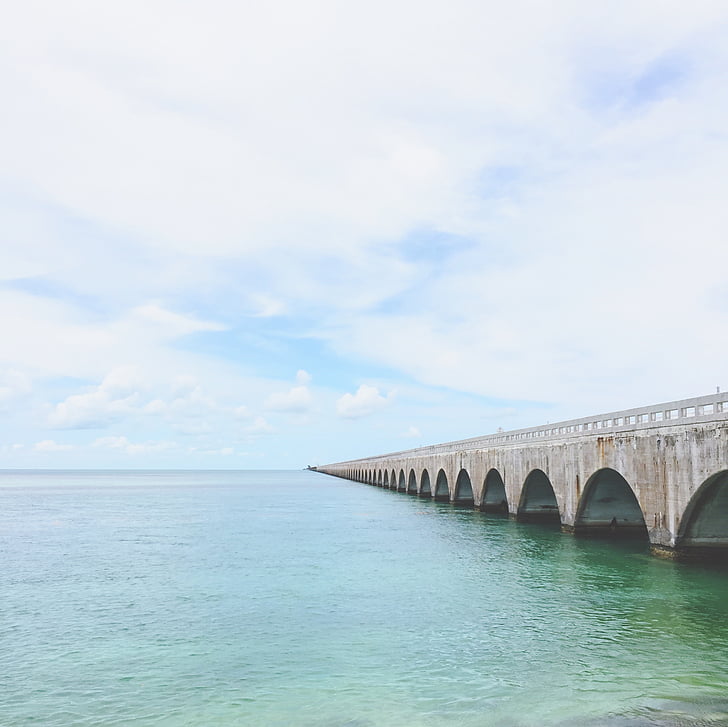 Грей, мост, вблизи, пляж, фотография, Облако, облака