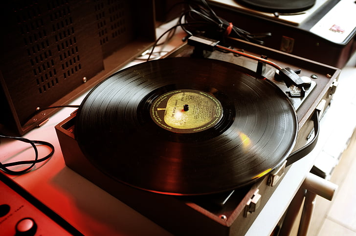 vinyl, muziek, geluid, oude, technologie, record, vinyl speler