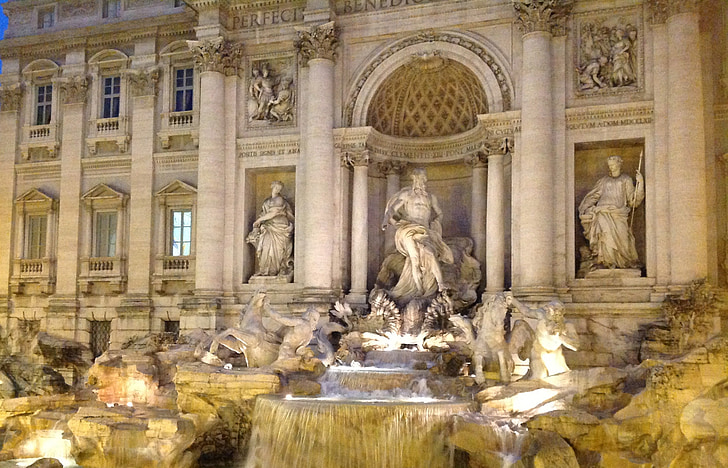 trevi fountain, fontana di trevi, rome, italy, historic, trevi