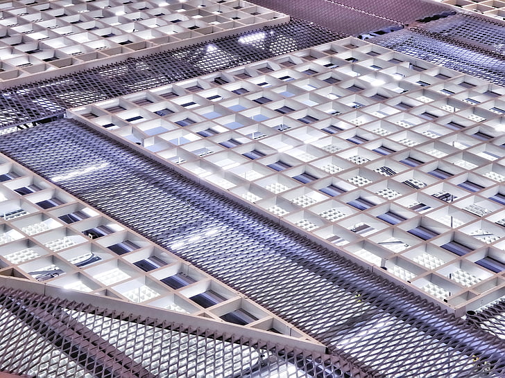 grid, metal, structure, modern, futuristic