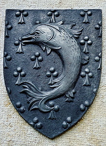 coat of arms, iron, pérouges, village, good looking, france, medieval